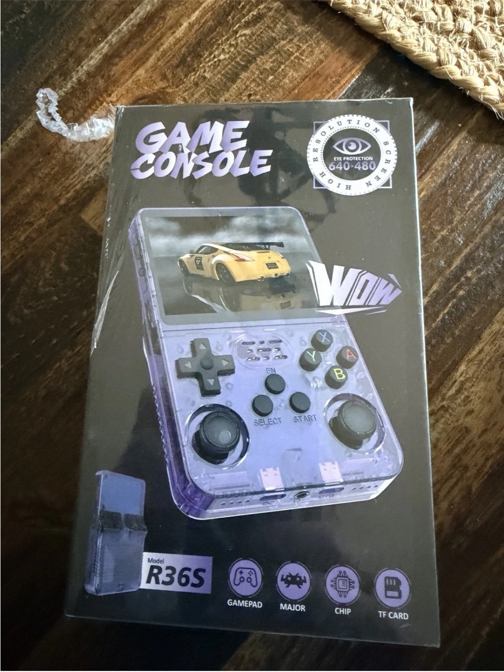 Handheld Game Console R36S — Translucent Purple